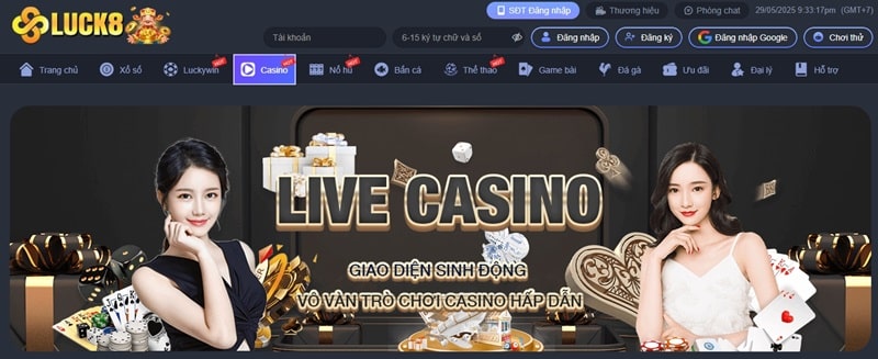 Sòng casino trực tuyến Luck8 hứa hẹn mang đến cho người chơi nhiều trải nghiệm thú vị
